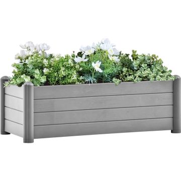 vidaXL Plantenbak verhoogd 100x43x35 cm PP steengrijs