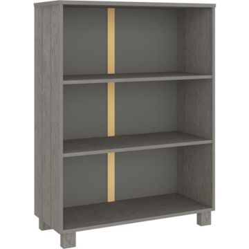 vidaXL Boekenkast HAMAR 85x35x112 cm massief grenenhout lichtgrijs