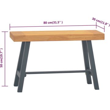 vidaXL Bankje 80 cm massief teakhout