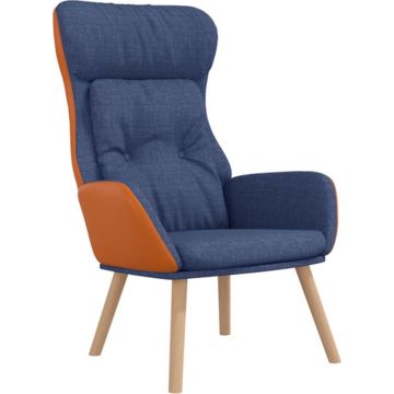 vidaXL Relaxstoel stof en PVC blauw