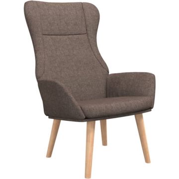 vidaXL Relaxstoel stof taupe