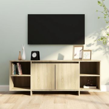 vidaXL Tv-meubel 130x35x50 cm spaanplaat sonoma eikenkleurig