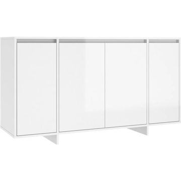 vidaXL Dressoir 135x41x75 cm spaanplaat hoogglans wit