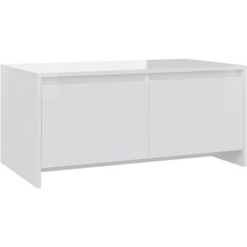 vidaXL Salontafel 90x50x41,5 cm spaanplaat hoogglans wit