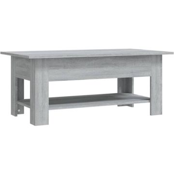 vidaXL Salontafel 102x55x42 cm spaanplaat grijs sonoma eikenkleurig