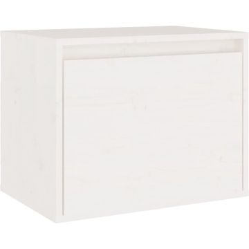 vidaXL Wandkast 45x30x35 cm massief grenenhout wit