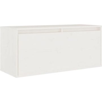 vidaXL Wandkast 80x30x35 cm massief grenenhout wit