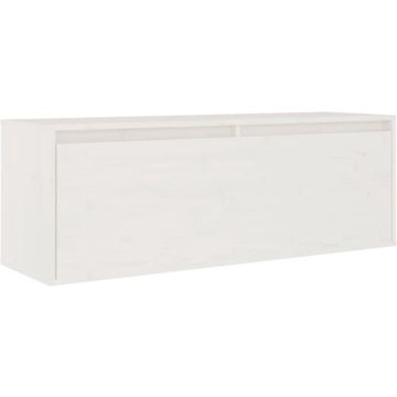 vidaXL Wandkast 100x30x35 cm massief grenenhout wit