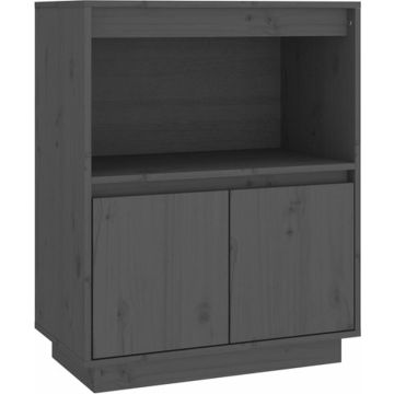 vidaXL Dressoir 60x34x75 cm massief grenenhout grijs