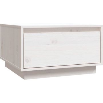 vidaXL Salontafel 55x56x32 cm massief grenenhout wit