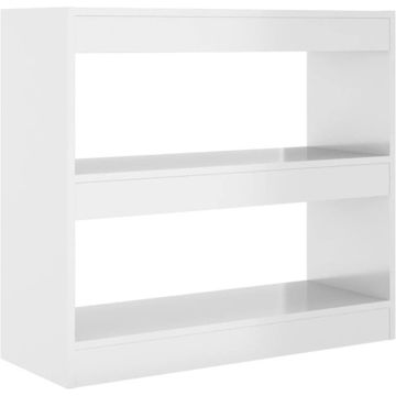 vidaXL Boekenkast/kamerscherm 80x30x72 cm hoogglans wit