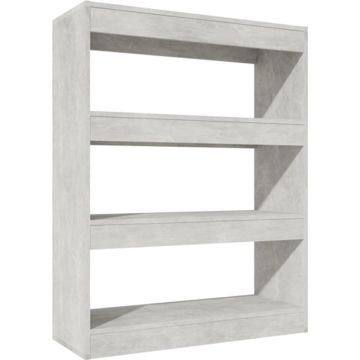 vidaXL Boekenkast/kamerscherm 80x30x103 cm bewerkt hout betongrijs