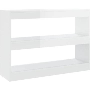 vidaXL Boekenkast/kamerscherm 100x30x72 cm hoogglans wit