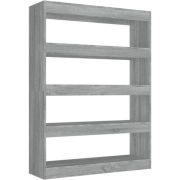 vidaXL Boekenkast/kamerscherm 100x30x135 cm grijs sonoma eikenkleurig