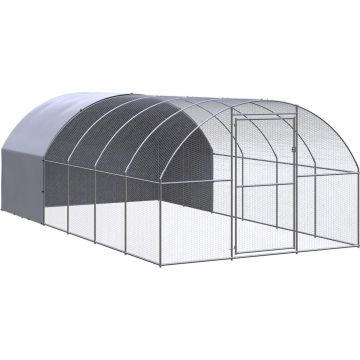 vidaXL Kippenren 3x6x2 m gegalvaniseerd staal