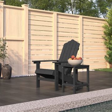 vidaXL Tuinstoel Adirondack met tafel HDPE antracietkleurig