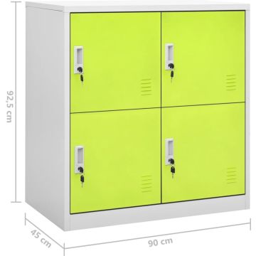 vidaXL Lockerkasten 5 st 90x45x92,5 cm staal lichtgrijs en groen