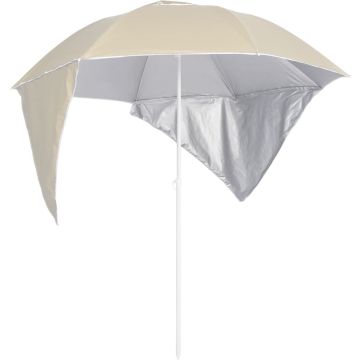 vidaXL Strandparasol met zijwanden 215 cm zandkleurig