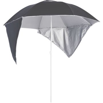 vidaXL Strandparasol met zijwanden 215 cm antracietkleurig