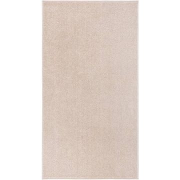 vidaXL Vloerkleed kortpolig 80x150 cm donkerbeige