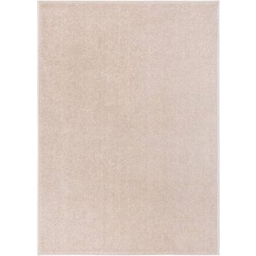 vidaXL Vloerkleed kortpolig 140x200 cm donkerbeige