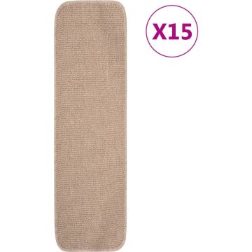 vidaXL Trapmatten 15 st anti-slip rechthoekig 75x20 cm beige