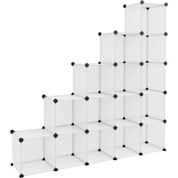 vidaXL Opbergmeubel met 15 vakken polypropeen transparant