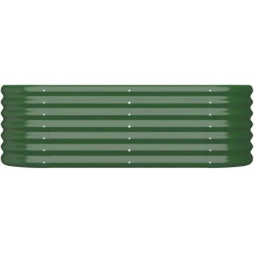 vidaXL Plantenbak 114x40x36 cm gepoedercoat staal groen