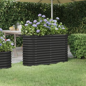 vidaXL Plantenbak 114x40x68 cm gepoedercoat staal antracietkleurig