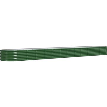 vidaXL Plantenbak 512x80x36 cm gepoedercoat staal groen