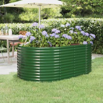 vidaXL Plantenbak 175x100x68 cm gepoedercoat staal groen