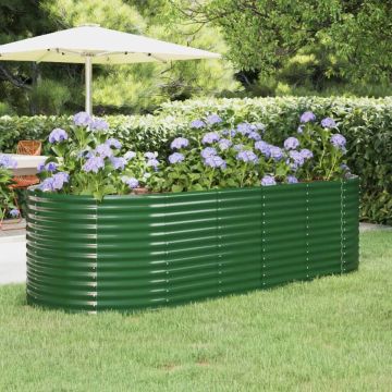 vidaXL Plantenbak 249x100x68 cm gepoedercoat staal groen