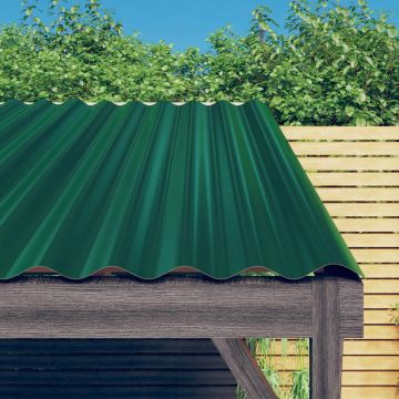 vidaXL Dakpanelen 36 st 60x36 cm gepoedercoat staal groen