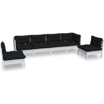 vidaXL 6-delige Loungeset met kussens massief grenenhout