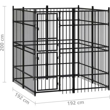 vidaXL Hondenkennel 3,69 m² staal