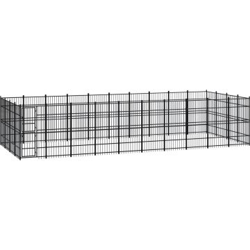 vidaXL Hondenkennel 36,86 m² staal