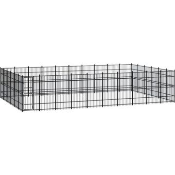 vidaXL Hondenkennel 55,3 m² staal