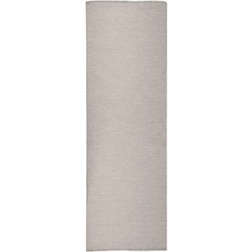 vidaXL Buitenkleed platgeweven 80x250 cm taupe