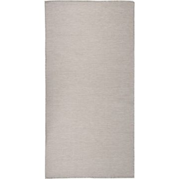 vidaXL Buitenkleed platgeweven 100x200 cm taupe