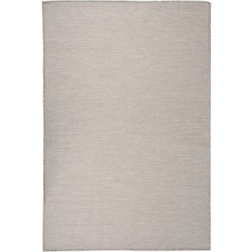 vidaXL Buitenkleed platgeweven 120x170 cm taupe