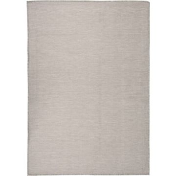 vidaXL Buitenkleed platgeweven 140x200 cm taupe