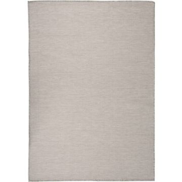 vidaXL Buitenkleed platgeweven 160x230 cm taupe