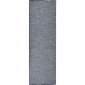 vidaXL Buitenkleed platgeweven 80x250 cm blauw