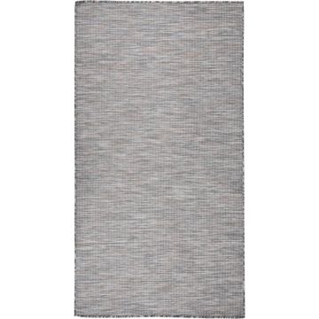 vidaXL Buitenkleed platgeweven 80x150 cm bruin en blauw