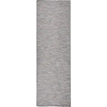 vidaXL Buitenkleed platgeweven 80x250 cm bruin en blauw