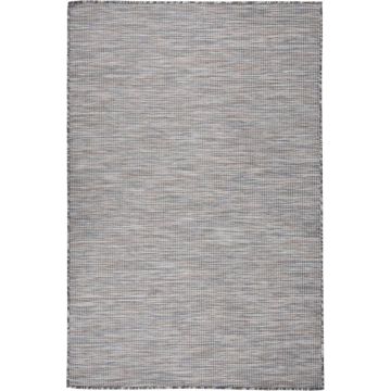 vidaXL Buitenkleed platgeweven 120x170 cm bruin en blauw