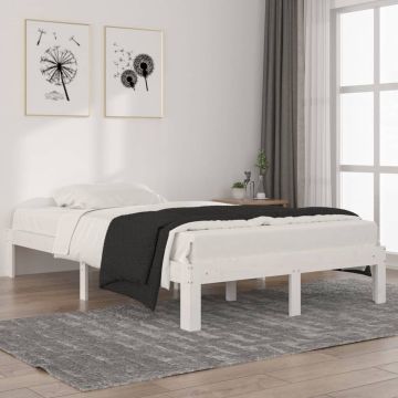 vidaXL Bedframe massief grenenhout wit 120x200 cm