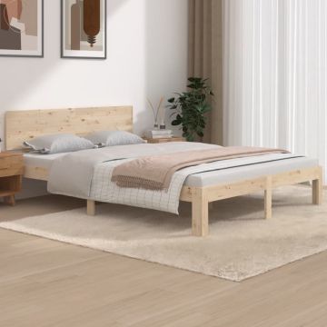 vidaXL Bedframe massief grenenhout 140x190 cm