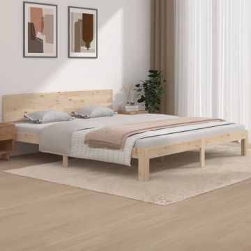 vidaXL Bedframe massief hout 180x200 cm 6FT Super King