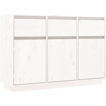 vidaXL Dressoir 110x34x75 cm massief grenenhout wit